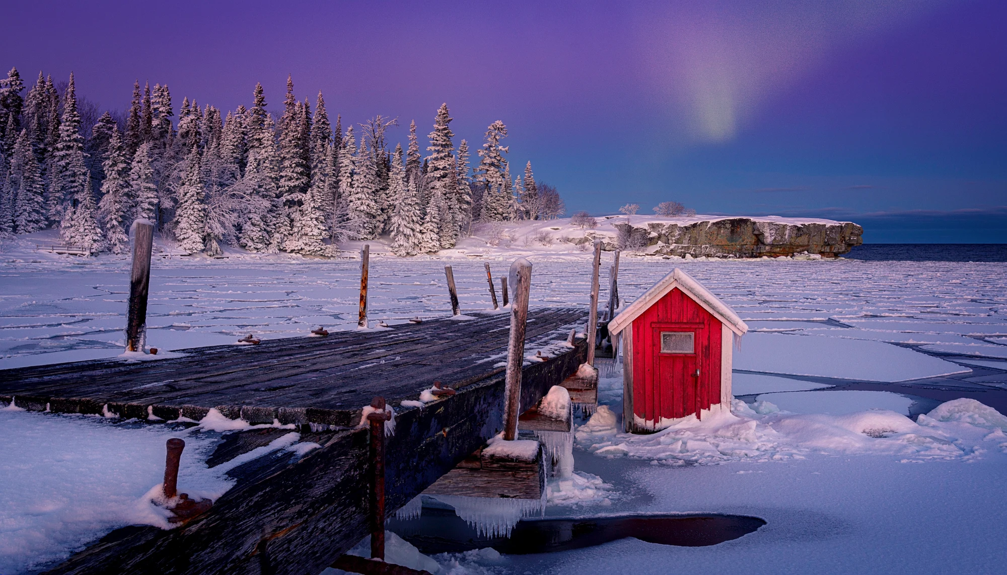 Imagined Michigan winter illustration