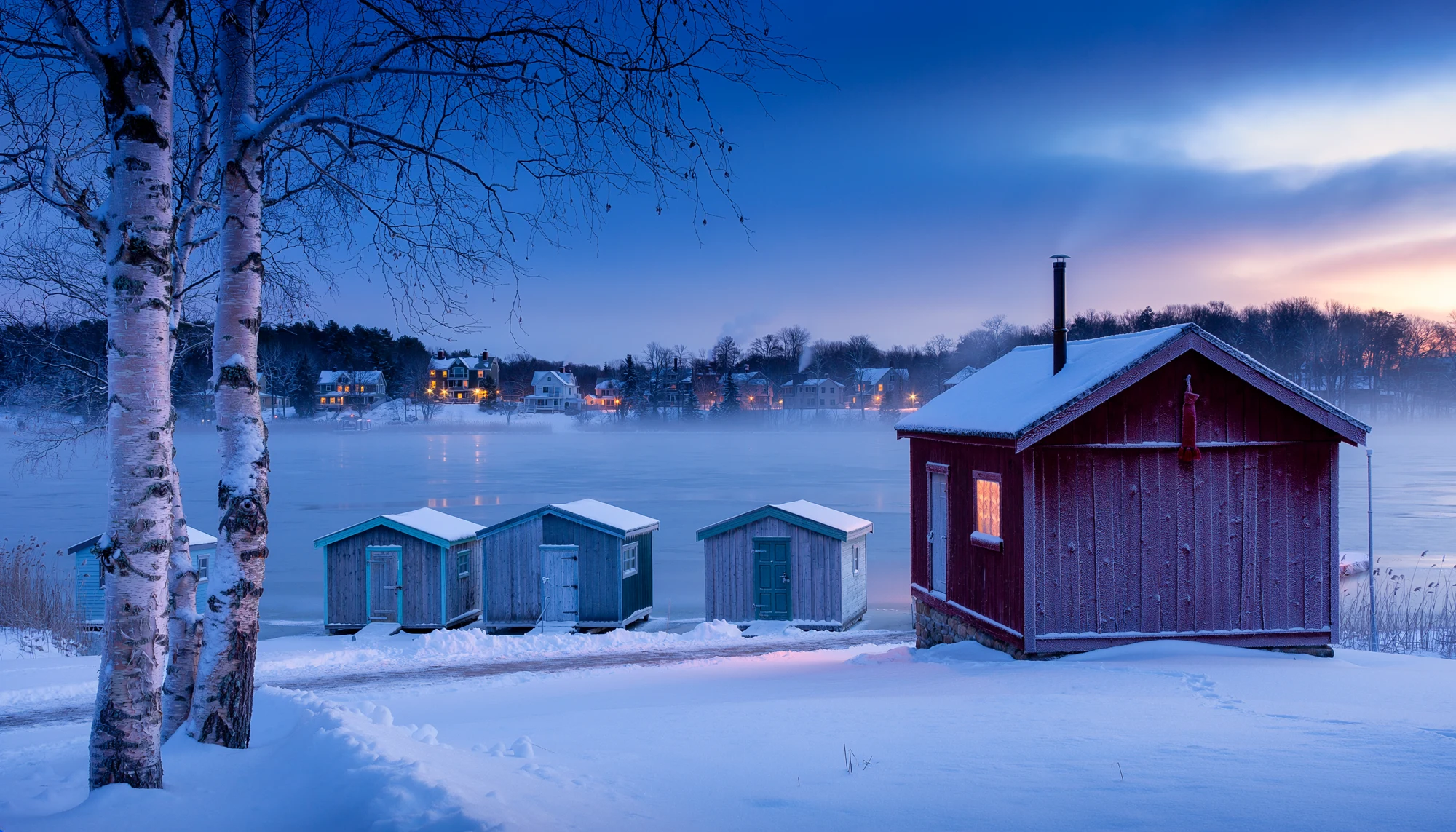 Michigan-inspired winter editorial artwork